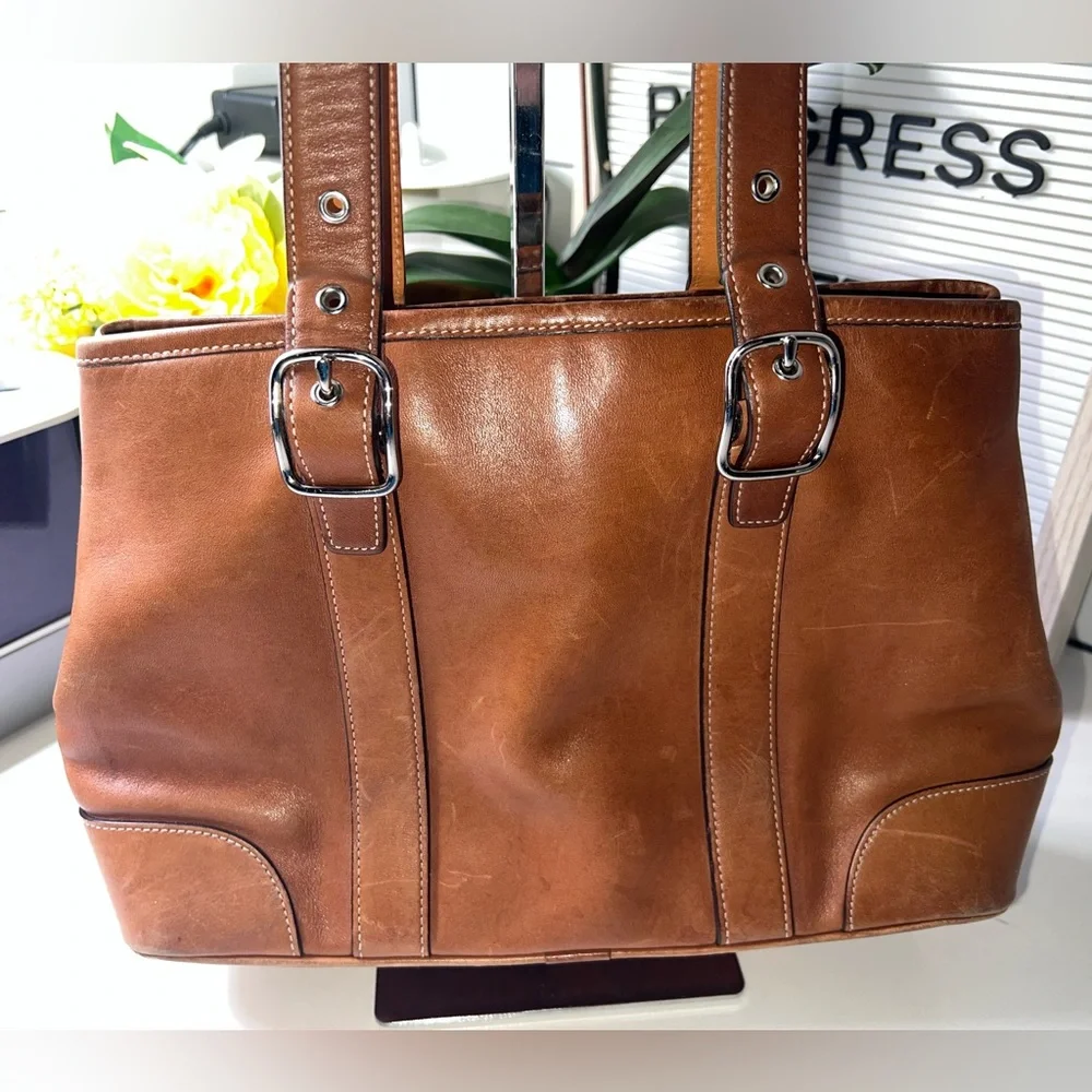 Coach 7588 | Y2K Brown Leather Small Carryall/Tote - Picture 4 of 13
